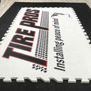 tire pros flooring tile with inlay carpet interlocking tile for trade shows event flooring anti fatigue flooring custom logo flooring K&S International Flooring