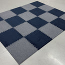 navy & gray carpet floor portable carpet floor interlocking carpet tiles plush carpet checkerboard carpet tiles K&S International