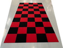 black & red checkerboard floor interlocking tile anti fatigue flooring for trade shows & events K&S International