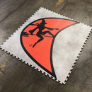K&S International Flooring, Printed Interlocking Foam Tile Witch Moon Shovel Logo Concrete Vinyl Interlocking Tile